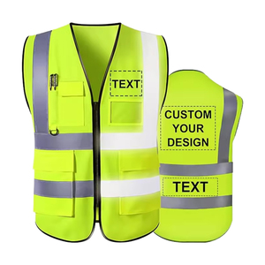 เสื้อกั๊กสะท้อนแสงแบบ Hi-Vis หลายกระเป๋า เสื้อผ้าตาข่ายสำหรับทำงาน ความปลอดภัยสูง เสื้อกั๊กสำหรับงานก่อสร้างและจราจร รับผลิตตามแบบ (OEM) ขายส่ง - Product Image 1