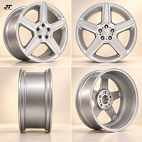 Jantes forgées 5 branches en V, concaves, argent brillant, 18-22 pouces, 5x112 5x114.3 5x120, en alliage 6061-T6 pour BMW Audi Mercedes-Benz