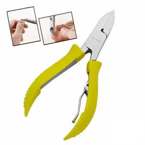 Nail Clipper Stainless Steel Yellow Handle <b>Pointed</b> Blade Wide Jaw Opening For Finger Nail Trimming Adult Use - Product Image 6
