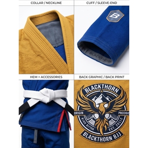 Martial Arts Jiu Jitsu Gi Custom Gold Weave Cotton Kimono Fleece Lining Modular Design for Competition Training-OEM Wholesale - Product Image 4
