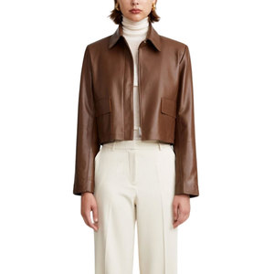 Vestes en cuir courtes pour femmes, style streetwear tendance, vêtements d'extérieur, nouvelle collection automne - Product Image 2