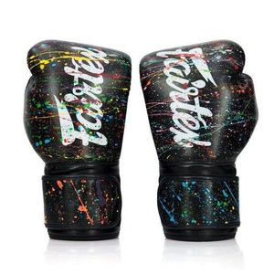 Fairtex Boxing Gloves Black Splatter Paint Design Professional Training Sparring Gloves Muay Thai Kickboxing MMA Fight Gloves - Product Image 5