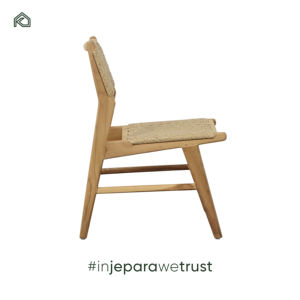 Silla de Comedor Moderna con Respaldo de Madera Maciza y Tejido de Cuerda, para Hogar, Hotel, Restaurante, Uso en Exteriores y Parques, Ecológica y Duradera - Product Image 2