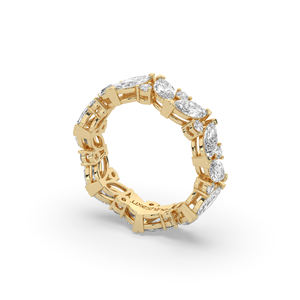 Anillo de Diamantes Creados en Laboratorio, Diseño Único, 3.22 Quilates, Corte Redondo y Marquesa, Oro de 14K/10K, Diseño Ligero, Anillo de Boda, Regalo de Aniversario - Product Image 4