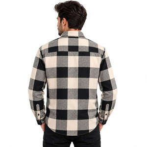Chemise en flanelle à carreaux pour homme, 100% coton, manches longues, boutonnée, décontractée, pour tous les jours, camping, travail, hiver - Product Image 4