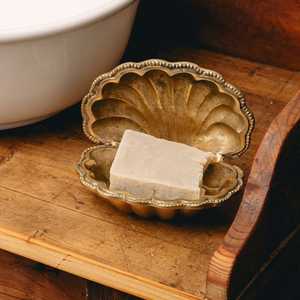 Decorative Brass Shell Soap Dish Customizable Designs Durable Gold Color Countertop Display Portable Luxury <b>bathroom</b> Soap <b>Tray</b> - Product Image 5