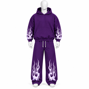 AMSEC INDUSTRY Sweat-shirt et pantalon de survêtement surdimensionnés personnalisés avec logo imprimé, streetwear, tissu 100% coton, en vente - Product Image 4