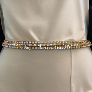 Gold Plated Alloy Rhinestone Waist Chain-Classic Trendy Body Jewelry for Adults - Product Image 2