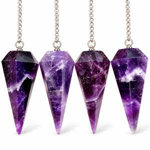 Últimos péndulos de amatista en venta al por mayor, péndulos de piedra de amatista para radiestesia, péndulo de piedra preciosa, metafísico, nueva era - Product Image 4