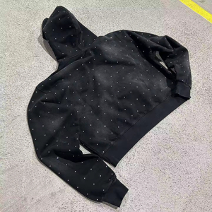Sudadera con Capucha de Lujo Personalizada de Alta Calidad con Pedrería para Mujer, Corte Oversize, Cierre de Cremallera, Estilo Urbano, Precio Mayorista con MOQ Bajo - Product Image 5