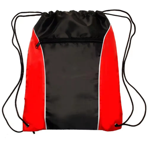 Black and Gray <b>Drawstring</b> <b>Backpack</b> Polyester Plain Dyed Adjustable Sport Bag for Outdoor Use Wholesale Pack OEM Supplier - Product Image 3