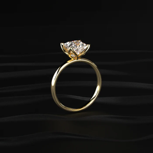 แหวนเพชรทรงดอกไม้ Princess Solitaire 1.05 กะรัต แหวนทองคำขาวประดับเพชรเพาะเลี้ยงสีเหลือง งานแฮนด์เมด เครื่องประดับชั้นดี ดีไซน์ล่าสุด D-E VVS-VS - Product Image 5