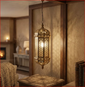 <b>Moroccan</b> Metal Lantern Handmade Cutout Hanging Candle Holder <b>Decorative</b> Lamp for Home Wedding Festival - Product Image 6