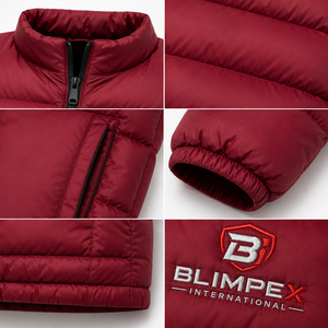 OEM Custom Logo Unisex <b>Lightweight</b> Puffer Jacket Stand Collar Quilted Water Resistant Winter <b>Coat</b> with Zipper Pockets Blimpex - Product Image 2