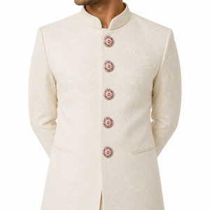 Botones de Lujo Personalizados de Latón con Esmalte Meenakari de Jaipur, Loto Rosa y Cristal Polki para Traje Sherwani de Boda para Hombre - Product Image 2