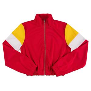 Custom Women Crop Windbreaker Tracksuit Set 2 1 Design Geometric Block Lightweight Breathable Quick Dry Gym Jogger <b>Suit</b> - Product Image 2