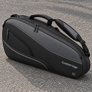 Sac de raquette de squash avec panneau latéral texturé personnalisé et sangle de transport réglable pour le rangement d'équipements sportifs, bandoulière - Product Image 1