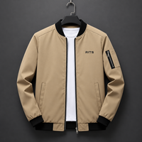 Blouson bomber coupe-vent pour homme, col rond, fermeture éclair, coupe classique, décontracté, automne
