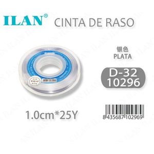 Nastro in Raso Ilan 1.0cm 25Y Argento Placcato D32 - Product Image 3