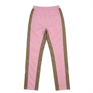 Wholesales Custom Logo Pink Brown Panels Men's 100% Polyester Knitted <b>Wind</b> <b>Breaker</b> Sets Trousers Summer Quick Dry Stylish - Product Image 5