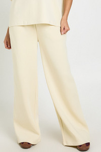 <b>Women</b> Cream Wide Leg Sweatpants High Waist Drawstring Casual Loose Fit <b>Lounge</b> <b>Trousers</b> Straight Leg Jogger Pants Wholesale Wear - Product Image 1