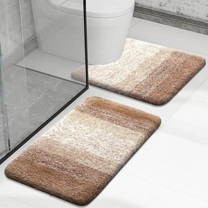 Tapis de bain rectangulaire moderne avec motif géométrique, dos antidérapant en caoutchouc pour usage domestique - Product Image 4
