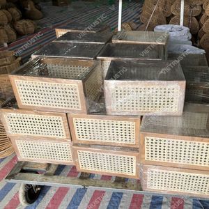 Panier de rangement en bambou et rotin LATTICE & WOOD pour chambre d'enfant - Product Image 6