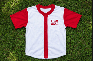 Ensemble uniforme de baseball unisexe pour adultes, rouge et blanc, avec maillot boutonné, pantalon, casquette, chaussettes, tenue d'équipe, numéro 10, en polyester respirant à manches courtes - Product Image 2
