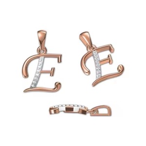 Gold Letter Pendant with Diamond E Alphabet Initial <b>Charm</b> Personalized Jewelry Gift for Women - Product Image 1