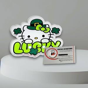 Vente en gros de plaques à cils ovales en acrylique multifonctionnelles, motif fleur diamantée Hello Kitty, pour extensions de cils, marque privée - Product Image 3