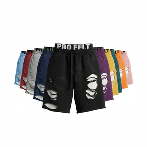 Pantalones Deportivos Casuales de Moda con Diseño Desgastado y Roto, 100% Algodón, de Secado Rápido, Transpirables, Ajuste Holgado, Elásticos, Dobles - Product Image 1