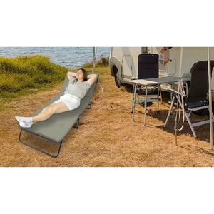 Lit de camping pliable robuste pour adultes, réglable à 5 positions, en tissu Oxford 1200D, avec sac de transport - Product Image 2