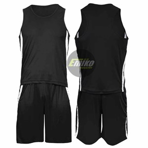 Ensemble de boxe noir en polyester, haut sans manches et short respirant, kit d'uniforme de boxe personnalisé à prix de gros - Product Image 2