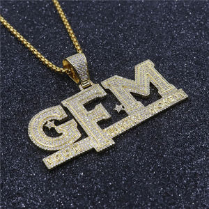 จี้ตัวอักษร G.F.M ประดับเพชรโมอิสซาไนต์ ชุบโรเดียม สไตล์ฮิปฮอป สำหรับผู้ชายและผู้หญิง เหมาะสำหรับงานปาร์ตี้ - Product Image 4