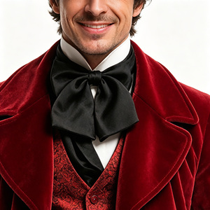 Traje de Caballero Victoriano con Chaqueta de Terciopelo Rojo para Hombre, Disfraz para Fiestas Temáticas, Halloween, Carnaval, Actuaciones Escénicas y Eventos Formales - Product Image 6