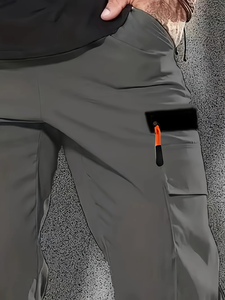 Pantalon cargo décontracté pour homme, idéal pour le travail en extérieur, couleur unie, plusieurs poches à rabat, en toile de coton mélangé mi-lourd, antistatique et respirant - Product Image 4