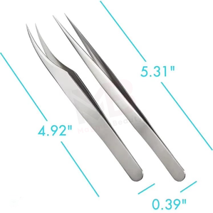 Pinzas para Extensión de Pestañas Más Vendidas, Pinzas de Acero Inoxidable, Ligeras y Duraderas, Embalaje Personalizado - Product Image 1