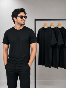 Camiseta de Manga Corta Casual para Hombre, Marca AMY, 100% Algodón, Corte Regular, Lisa, con Logotipo Personalizado al por Mayor - Product Image 1