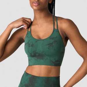 Sujetador deportivo de espalda cruzada para mujer, sublimado, al por mayor, de bajo precio, ligero, de alta elasticidad, sin costuras, de spandex y nailon. - Product Image 1