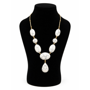 Natural White Buffalo Stone Pendant <b>Necklace</b> Designer Gemstone <b>Statement</b> Jewelry for Fashion Party and Daily Wear Use - Product Image 5