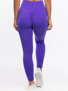 เลกกิ้งกีฬาผู้หญิงคุณภาพสูง ชุดออกกำลังกายแบบสั่งทำ เอวสูง นุ่ม กระชับ โยคะ ไร้ตะเข็บ ลายเรียบ สวมใส่สบาย - Product Image 6