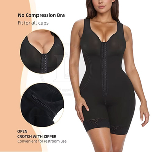 Women Deep V Neck One Piece <b>Shapewear</b> With Mesh Tummy Control Shorts Black Spandex Nylon Seamless Fit - Product Image 6
