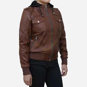 แจ็คเก็ตหนังผู้หญิงดีไซน์ทันสมัยปี 2026 คอลเลคชั่นล่าสุด สีพื้น - Product Image 5