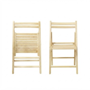 Casual Home Wooden Folding <b>Chairs</b>, <b>Set</b> <b>of</b> <b>2</b>, Natural Finish - Product Image 1