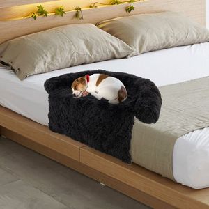 Divano letto per cani in peluche antiscivolo nero calmante letti per animali domestici - Product Image 2