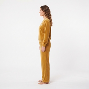Women's <b>Velvet</b> Lounge Set Long Sleeve Crew Neck Sweatshirt Jogger Pants Elastic Waist Winter Casual Tracksuit - Product Image 4