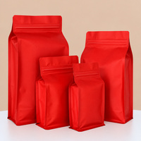 Sacs d'emballage pour café imprimés sur mesure en stock, pour aliments pour bébés et café, pochette à fond plat en papier kraft avec valve à fermeture éclair