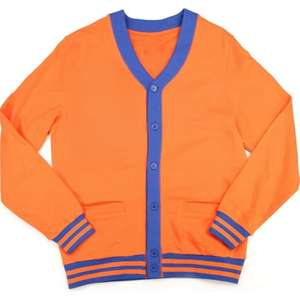 Custom Men's Double Breasted Wool/Acrylic <b>Cardigan</b> Sweater Solid Color Winter Apparel for School Spirit - Product Image 1
