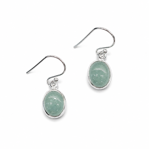 Boucles d'oreilles pendantes en argent 925 faites à la main pour femmes, forme ovale, pierre naturelle, prix de gros - Product Image 1