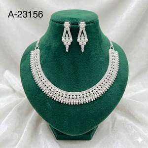 Juego de Joyería de Moda de Acero Inoxidable Chapado en Oro con Circonitas de MJ Kewelers, Aretes y Collar para Mujer, Regalo para Novia, Compromiso, Boda, Fiesta - Product Image 2